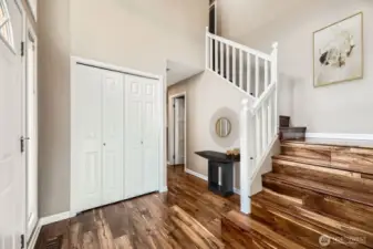 Grand entry with gleaming engineered hardwood floors