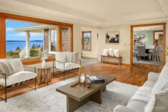 Formal living room overlooks endless west-facing views.