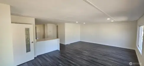 Living room looking Southeast towards Kitchen