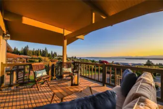 The covered deck off the living room.