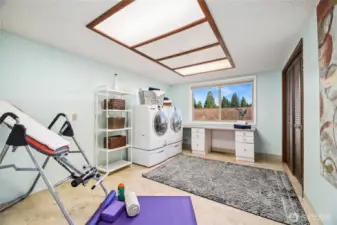 The fourth bedroom on the main level. Currently used as a utility room.