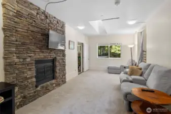 Cozy propane fireplace