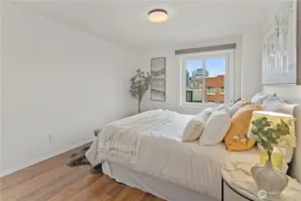 Spacious and elegant primary suite.