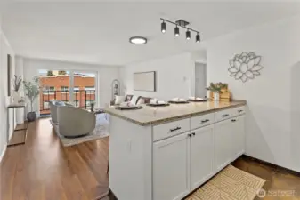 Granite counters and plenty of space to host guests.