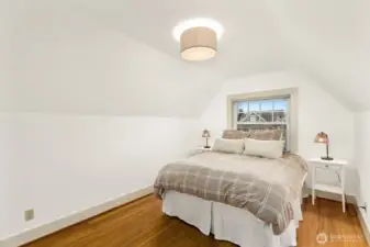 Primary bedroom with peek city views that twinkle at nights.