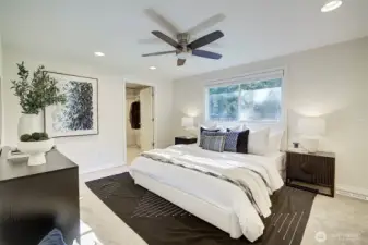 Primary bedroom with large walk-in closet