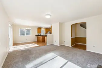 Living room view looking towards the dining room