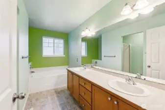 Primary bathroom off the primary bedroom