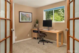 Bedroom 1 has 2 closets- or can be used as a home office.