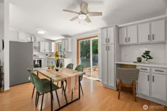 Dining room looking into kitchen