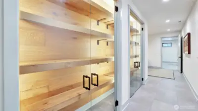 Showcase your collectibles here, or convert to wine storage area.