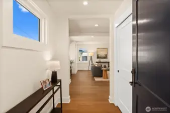 Interior entryway offers space without distracting the peace inside the home....