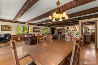 Open living room, dining, room and kitchen area