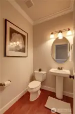 Powder room off the foyer.
