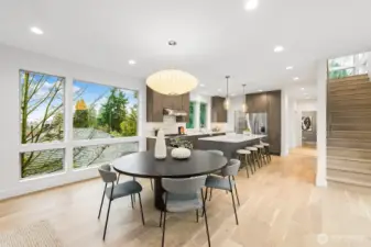 The dining area has room for plenty of guests.