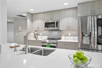 Very clean and fun kitchen