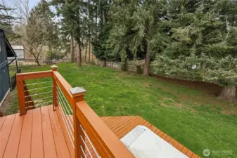 Upper-level deck overlooking the backyard—perfect for relaxing or entertaining