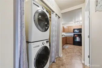 Washer and Dryer off of Kitchen
