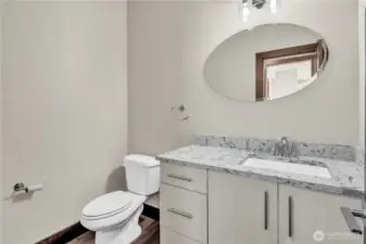 Lower level powder room 1/2 bath