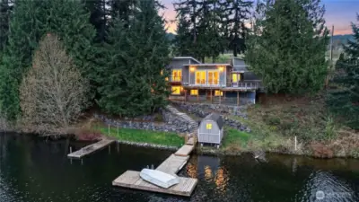 72' of Pristine Waterfront w/ 2 Docks, Shop and Boathouse~