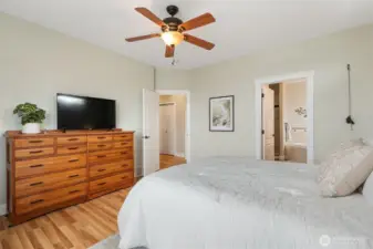 Primary with attached five piece bathroom