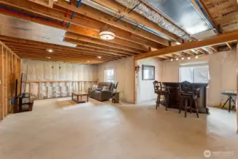 Fully framed with electrical daylight basement.