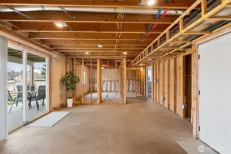 slider to the back patio and fenced in yard.