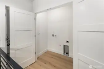 Upper floor laundry closet