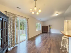 Dining Area with Sliding Door Access to Backyard