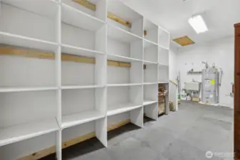 Shelving in mud room for. Plenty of storage.