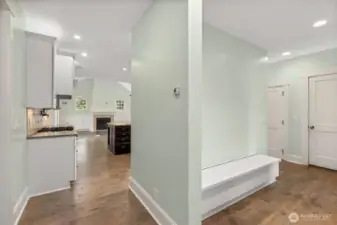 Mud room off the garage and connected to kitchen and laundry.