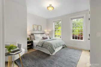 Bedroom on the mail floor, connected to full bath.