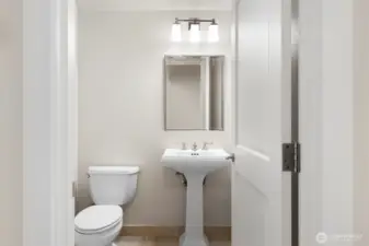 Powder room on upper floor.