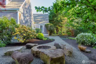 Welcoming fire pit.