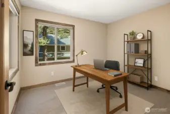 Virtually Staged Den/Office off of the Kitchen