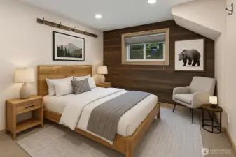 Virtually Staged Downstairs Bedroom