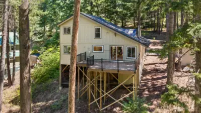 Aerial view of back of home.