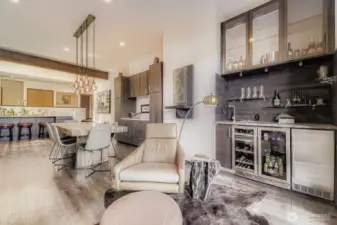 Closer view of the wet bar.