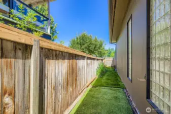 This is the 60' dog run on the north side of the home with Pet grass and extra drainage. A doggy door in the laundry room gives man's best friend in and out privileges when it's not locked.