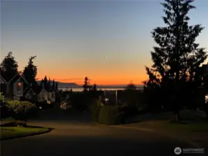 Sunset view from the front looking out