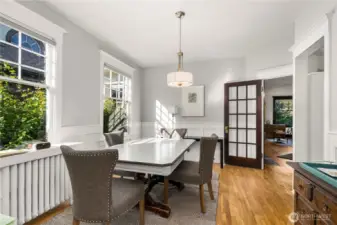 Dining Room with view of large west-facing windows