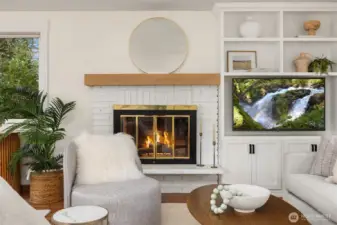 You'll enjoy sitting next to the cozy fireplace place on those cold rainy days.