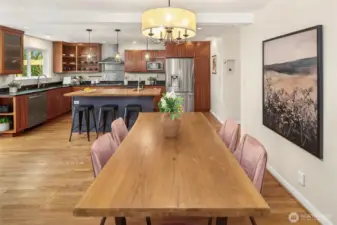 Wonderful dining space. This is the heart of your home- a place to connect and to nourish, to laugh and make memories.