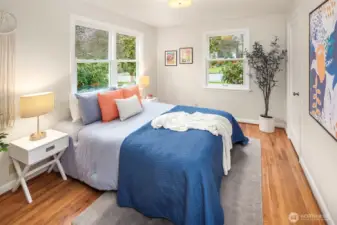 The first main floor bedroom is large and don’t miss the bonus in the closet.