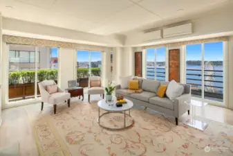 Living Room has walls of windows, spacious and enjoy those stunning views!