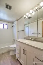 Primary Bathroom has already been redone with new cabin and quartz counters.