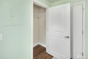 Extra large coat closet and additional storage closet in entrance