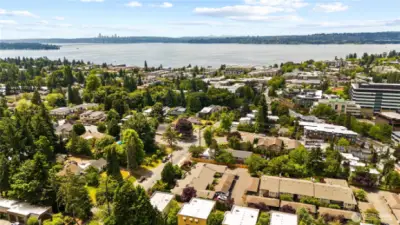 Arial picture. close to Google and lake Washington.