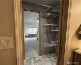 Walkthrough closet in primary bedroom