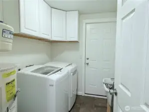 Exterior door leads to back patio